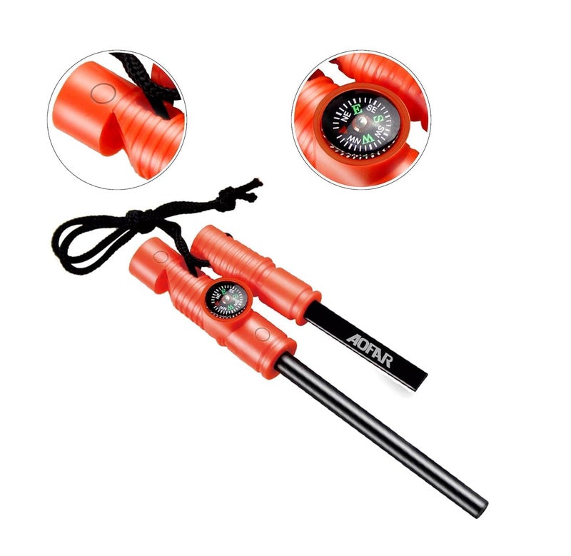 AOFAR Military Compass and Fire Starter AF-4580/381 Lensatic Sighting, Survival Kit,Waterproof and Shakeproof Measure Distance Calculator and Pouch for Camping, Hiking, Hunting, Backpacking - Image 5